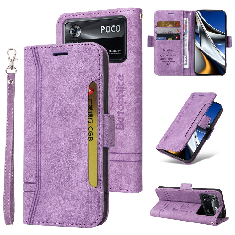 BETOPNICE Custodia per telefono in pelle con fibbia a doppio lato, For Xiaomi Poco M4 Pro 4G, For Xiaomi Poco X3 NFC, For Xiaomi Poco X4 Pro 5G
