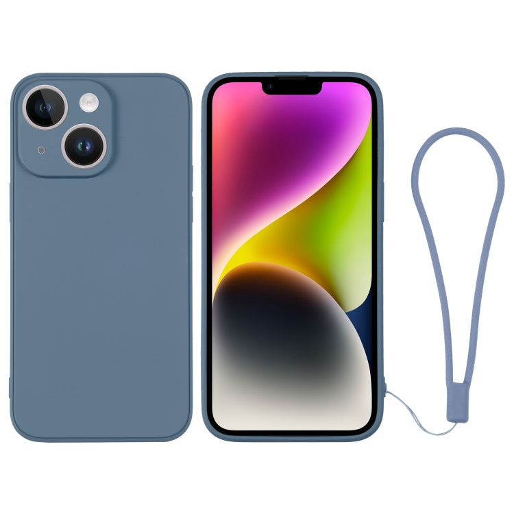 Custodia per telefono in silicone con cinturino da polso, For iPhone 14, For iPhone 14 Plus