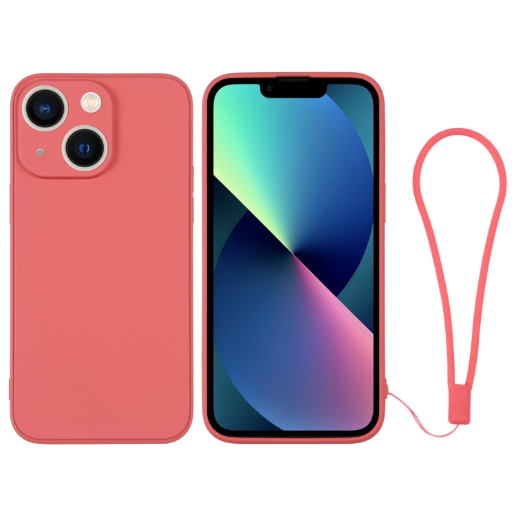Custodia per telefono in silicone con cinturino da polso, For iPhone 13 mini, For iPhone 13