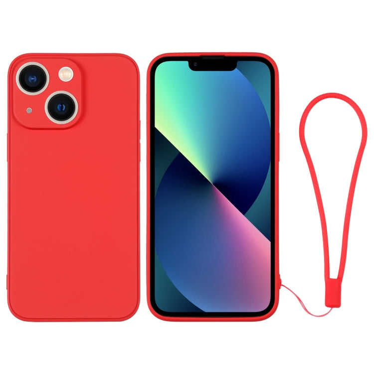 Custodia per telefono in silicone con cinturino da polso, For iPhone 13 mini, For iPhone 13