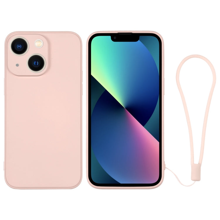 Custodia per telefono in silicone con cinturino da polso, For iPhone 13 mini, For iPhone 13