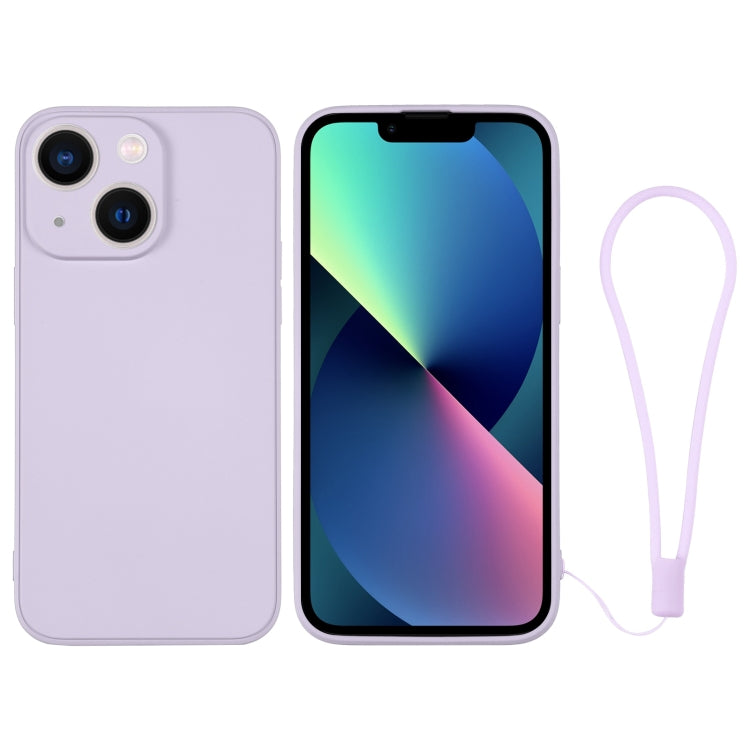 Custodia per telefono in silicone con cinturino da polso, For iPhone 13 mini, For iPhone 13