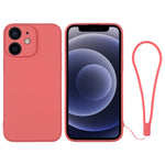Custodia per telefono in silicone con cinturino da polso, For iPhone 12 mini, For iPhone 12