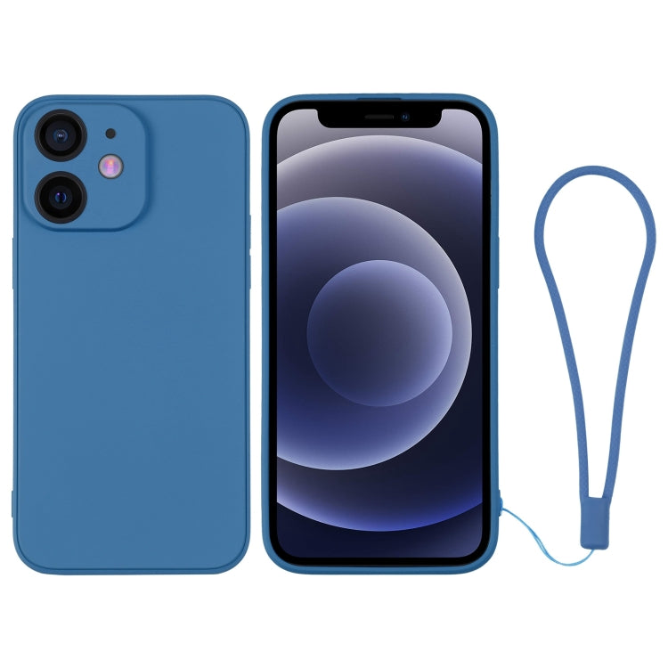 Custodia per telefono in silicone con cinturino da polso, For iPhone 12 mini, For iPhone 12