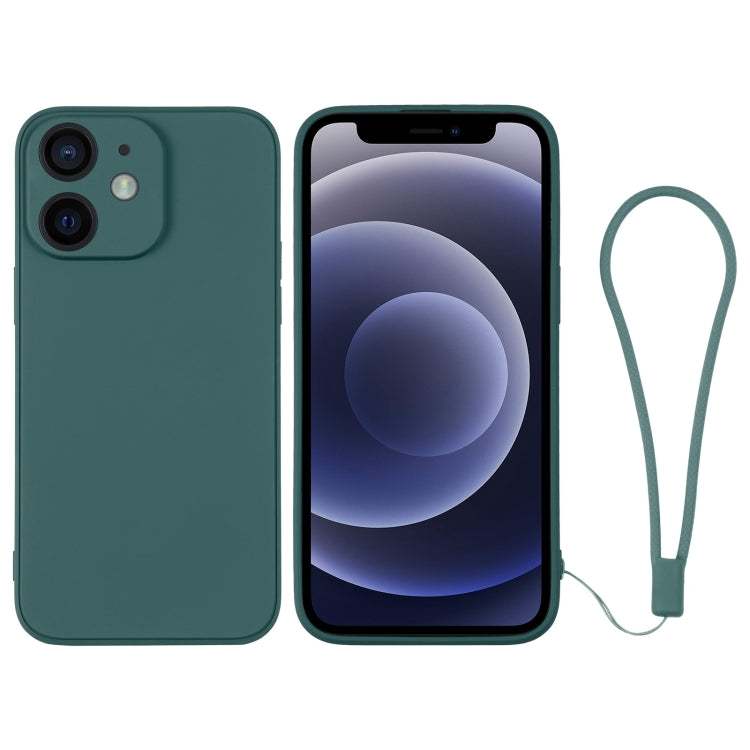 Custodia per telefono in silicone con cinturino da polso, For iPhone 12 mini, For iPhone 12
