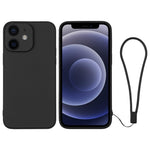Custodia per telefono in silicone con cinturino da polso, For iPhone 12 mini, For iPhone 12