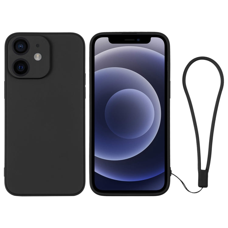 Custodia per telefono in silicone con cinturino da polso, For iPhone 12 mini, For iPhone 12