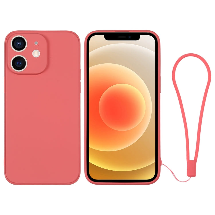 Custodia per telefono in silicone con cinturino da polso, For iPhone 12 mini, For iPhone 12
