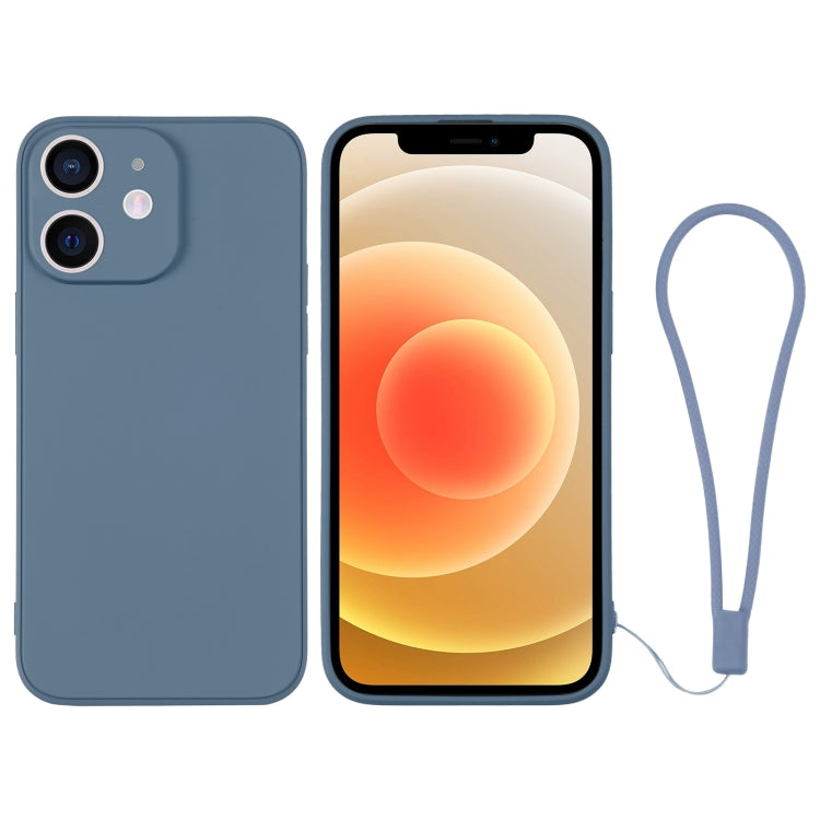 Custodia per telefono in silicone con cinturino da polso, For iPhone 12 mini, For iPhone 12