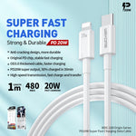 WEKOME WDC-168 Original Series PD 20W USB-C / Tipo-C a 8 pin Cavo dati a ricarica rapida, Length: 1m