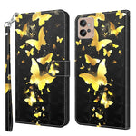 Modello di pittura 3D TPU + custodia per telefono in pelle PU, For Motorola Moto G32, For Motorola Moto G42