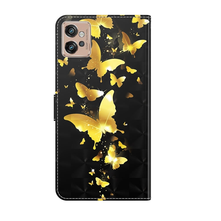 Modello di pittura 3D TPU + custodia per telefono in pelle PU, For Motorola Moto G32, For Motorola Moto G42