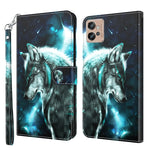 Modello di pittura 3D TPU + custodia per telefono in pelle PU, For Motorola Moto G32, For Motorola Moto G42