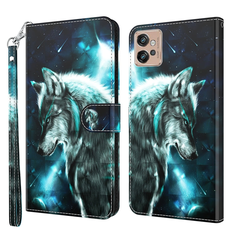 Modello di pittura 3D TPU + custodia per telefono in pelle PU, For Motorola Moto G32, For Motorola Moto G42