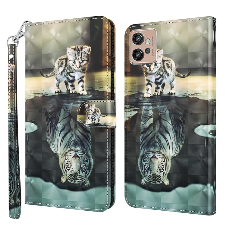 Modello di pittura 3D TPU + custodia per telefono in pelle PU, For Motorola Moto G32, For Motorola Moto G42