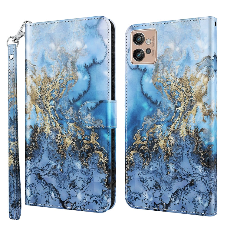 Modello di pittura 3D TPU + custodia per telefono in pelle PU, For Motorola Moto G32, For Motorola Moto G42