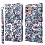 Modello di pittura 3D TPU + custodia per telefono in pelle PU, For Motorola Moto G32, For Motorola Moto G42