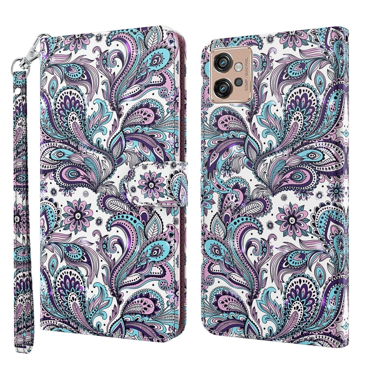 Modello di pittura 3D TPU + custodia per telefono in pelle PU, For Motorola Moto G32, For Motorola Moto G42