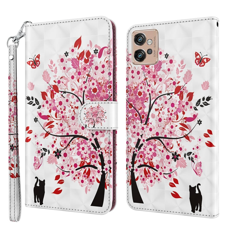 Modello di pittura 3D TPU + custodia per telefono in pelle PU, For Motorola Moto G32, For Motorola Moto G42