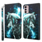Modello di pittura 3D TPU + custodia per telefono in pelle PU, For Motorola Moto G32, For Motorola Moto G42