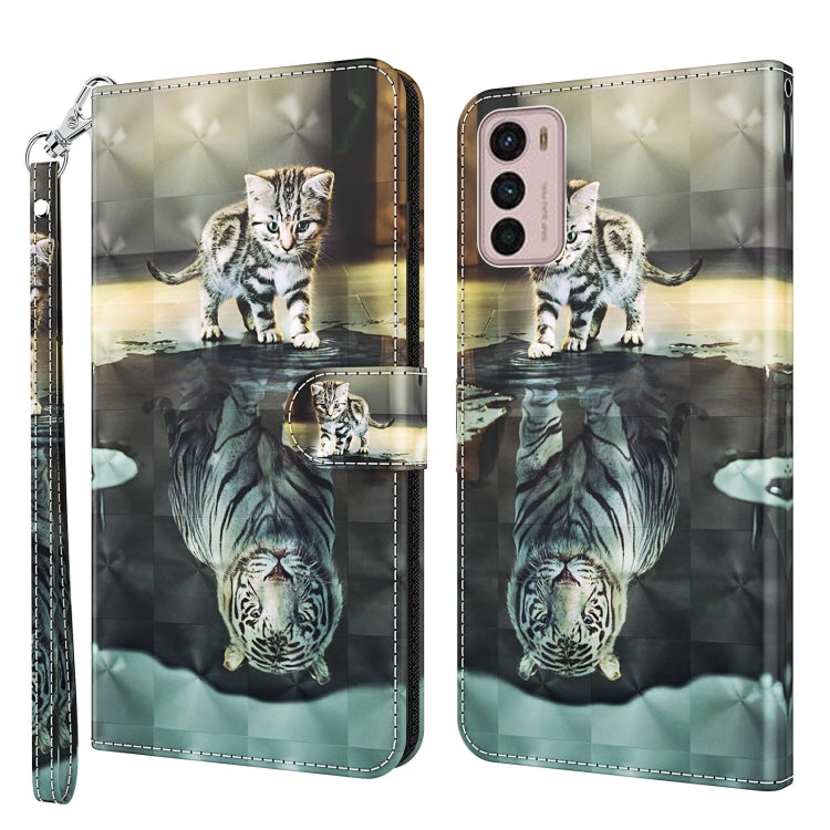 Modello di pittura 3D TPU + custodia per telefono in pelle PU, For Motorola Moto G32, For Motorola Moto G42
