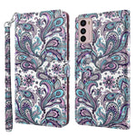 Modello di pittura 3D TPU + custodia per telefono in pelle PU, For Motorola Moto G32, For Motorola Moto G42