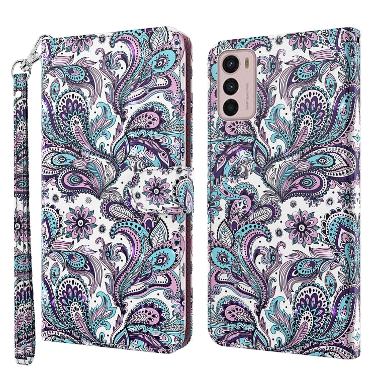 Modello di pittura 3D TPU + custodia per telefono in pelle PU, For Motorola Moto G32, For Motorola Moto G42