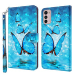 Modello di pittura 3D TPU + custodia per telefono in pelle PU, For Motorola Moto G32, For Motorola Moto G42