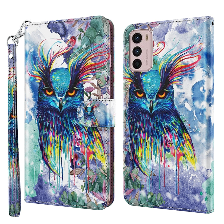 Modello di pittura 3D TPU + custodia per telefono in pelle PU, For Motorola Moto G32, For Motorola Moto G42