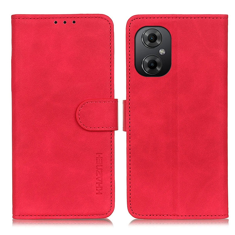 KHAZNEH Custodia per cellulare in pelle con vibrazione orizzontale a trama retrò, For Xiaomi Poco M4 5G/M5 5G