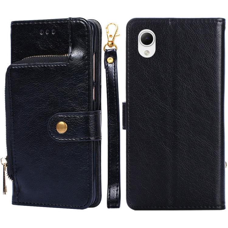 Custodia per cellulare in pelle con chiusura a cerniera, For Samsung Galaxy A23e / A22e