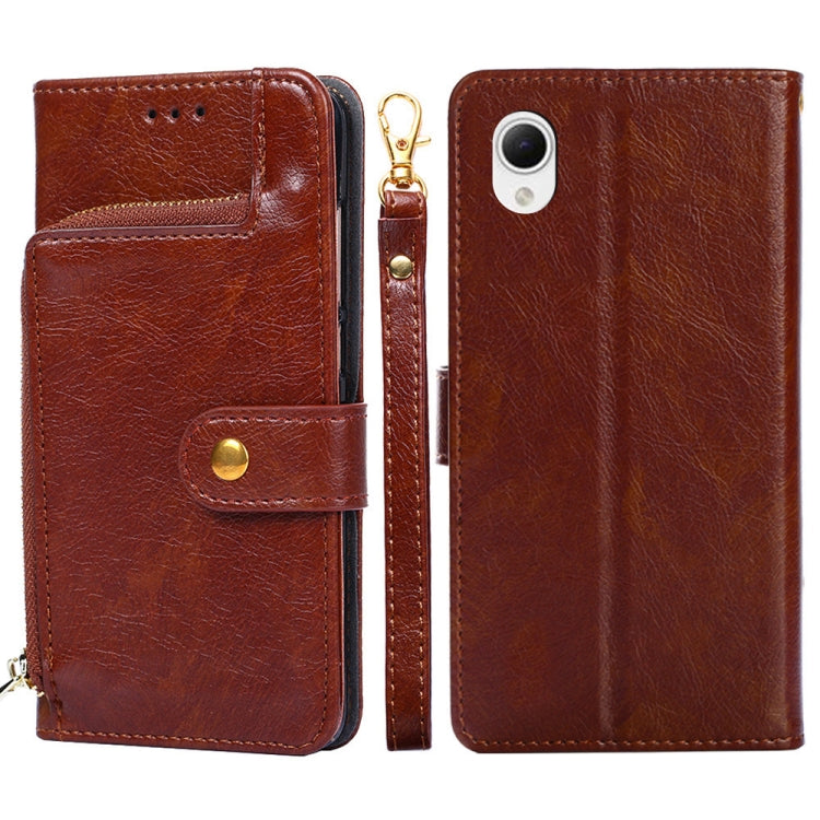 Custodia per cellulare in pelle con chiusura a cerniera, For Samsung Galaxy A23e / A22e