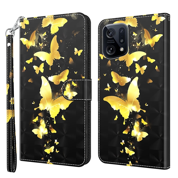 Modello di pittura 3D TPU + custodia per telefono in pelle PU, For OPPO Find X5, For OPPO Find X5 Pro