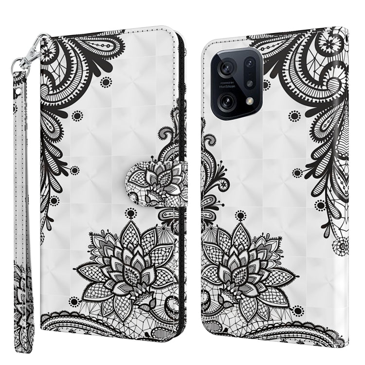 Modello di pittura 3D TPU + custodia per telefono in pelle PU, For OPPO Find X5, For OPPO Find X5 Pro