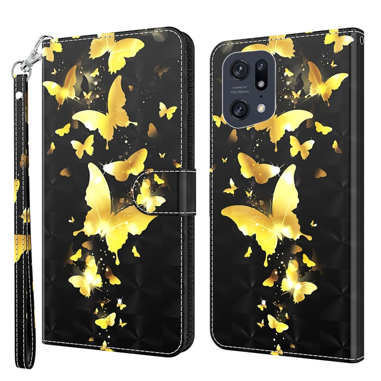 Modello di pittura 3D TPU + custodia per telefono in pelle PU, For OPPO Find X5, For OPPO Find X5 Pro