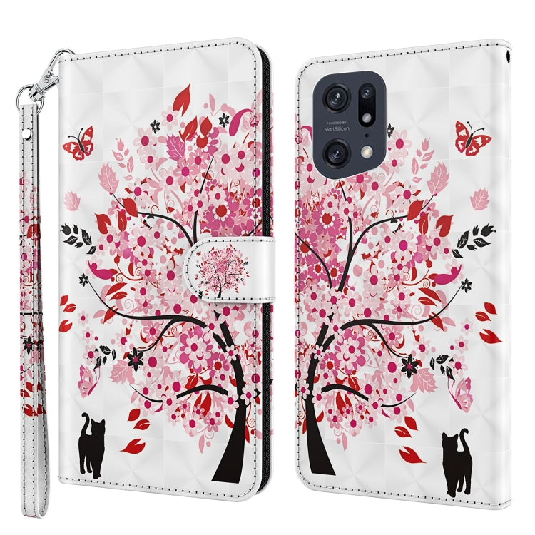 Modello di pittura 3D TPU + custodia per telefono in pelle PU, For OPPO Find X5, For OPPO Find X5 Pro