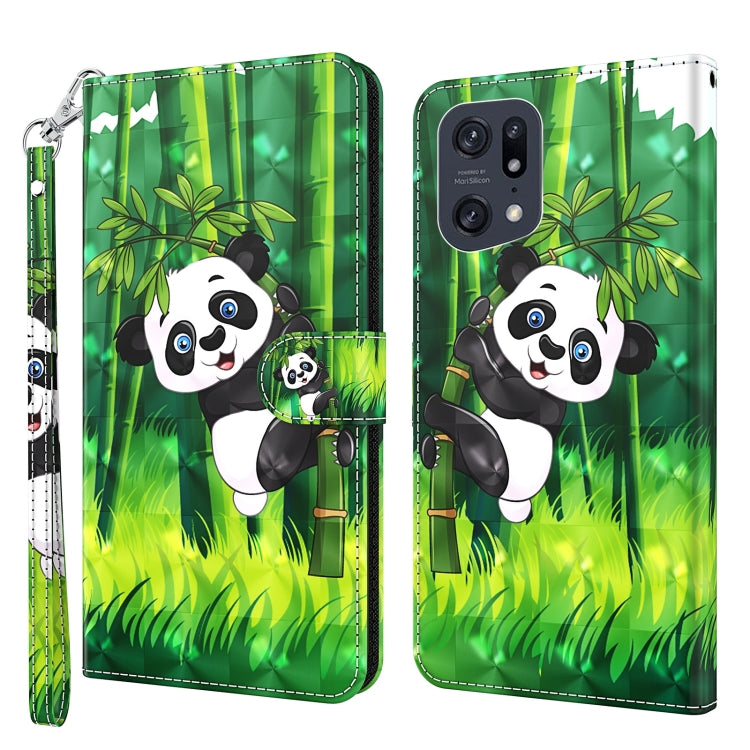 Modello di pittura 3D TPU + custodia per telefono in pelle PU, For OPPO Find X5, For OPPO Find X5 Pro