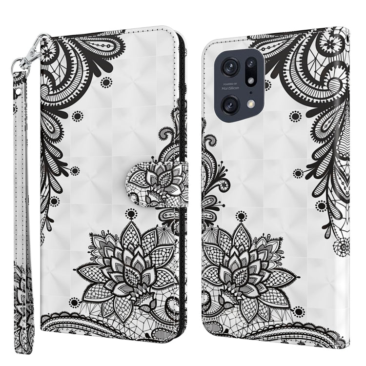 Modello di pittura 3D TPU + custodia per telefono in pelle PU, For OPPO Find X5, For OPPO Find X5 Pro