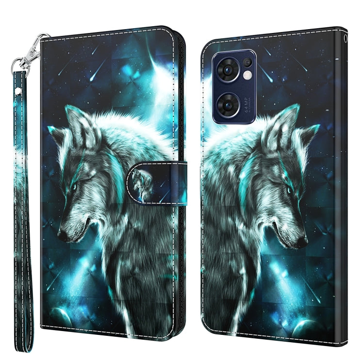 Modello di pittura 3D TPU + custodia per telefono in pelle PU, For OPPO Reno7 5G/Find X5 Lite, For vivo Y72 5G
