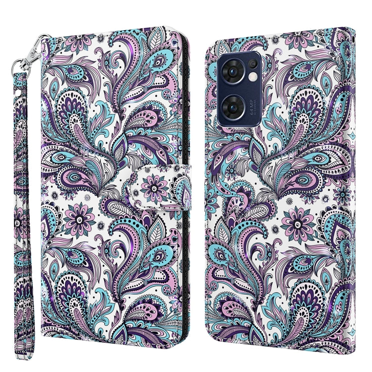Modello di pittura 3D TPU + custodia per telefono in pelle PU, For OPPO Reno7 5G/Find X5 Lite, For vivo Y72 5G