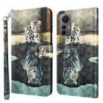 Modello di pittura 3D TPU + custodia per telefono in pelle PU, For Xiaomi 12 Lite 4G/5G
