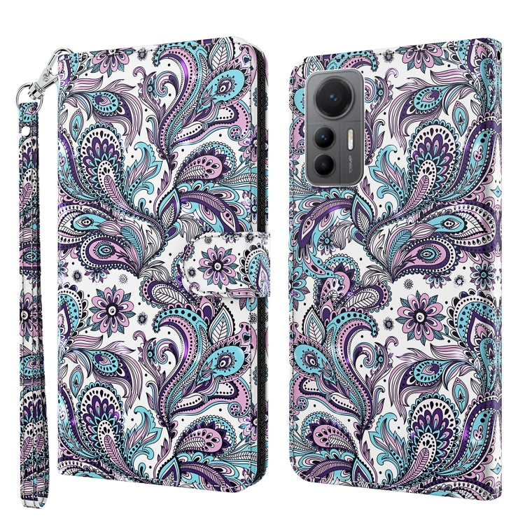 Modello di pittura 3D TPU + custodia per telefono in pelle PU, For Xiaomi 12 Lite 4G/5G