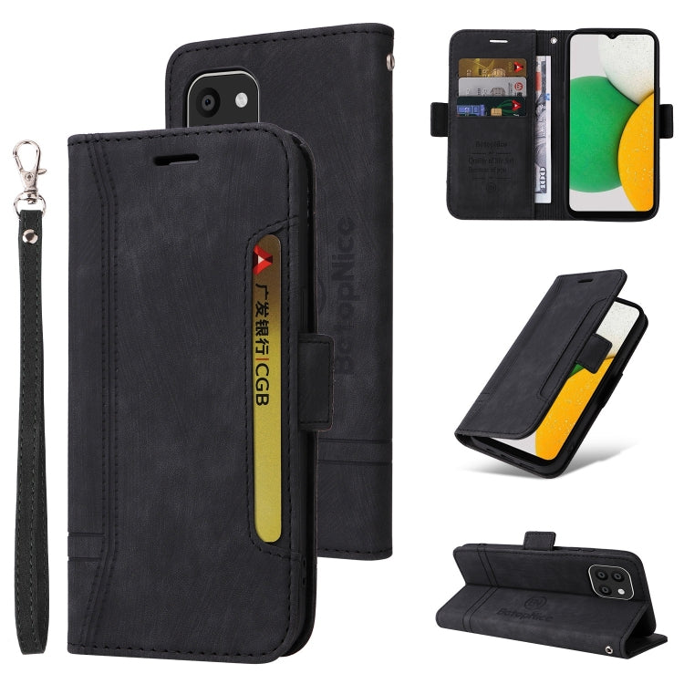 BETOPNICE Custodia per telefono in pelle con fibbia a doppio lato, For Samsung Galaxy A03 164mm, For Samsung Galaxy A03s 166mm, For Samsung Galaxy A03 166mm, For Samsung Galaxy A12 5G / 4G
