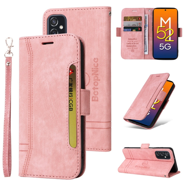 BETOPNICE Custodia per telefono in pelle con fibbia a doppio lato, For Samsung Galaxy A73 5G, For Samsung Galaxy M33 5G, For Samsung Galaxy M52 5G, For Samsung Galaxy M53 5G