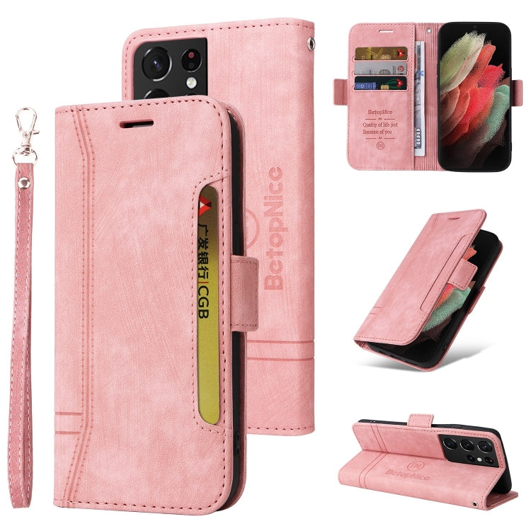 BETOPNICE Custodia per telefono in pelle con fibbia a doppio lato, For Samsung Galaxy S21 Ultra 5G, For Samsung Galaxy S22 5G, For Samsung Galaxy S22+ 5G, For Samsung Galaxy S22 Ultra 5G