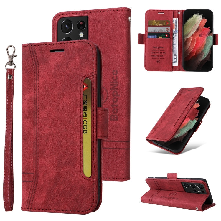 BETOPNICE Custodia per telefono in pelle con fibbia a doppio lato, For Samsung Galaxy S21 Ultra 5G, For Samsung Galaxy S22 5G, For Samsung Galaxy S22+ 5G, For Samsung Galaxy S22 Ultra 5G