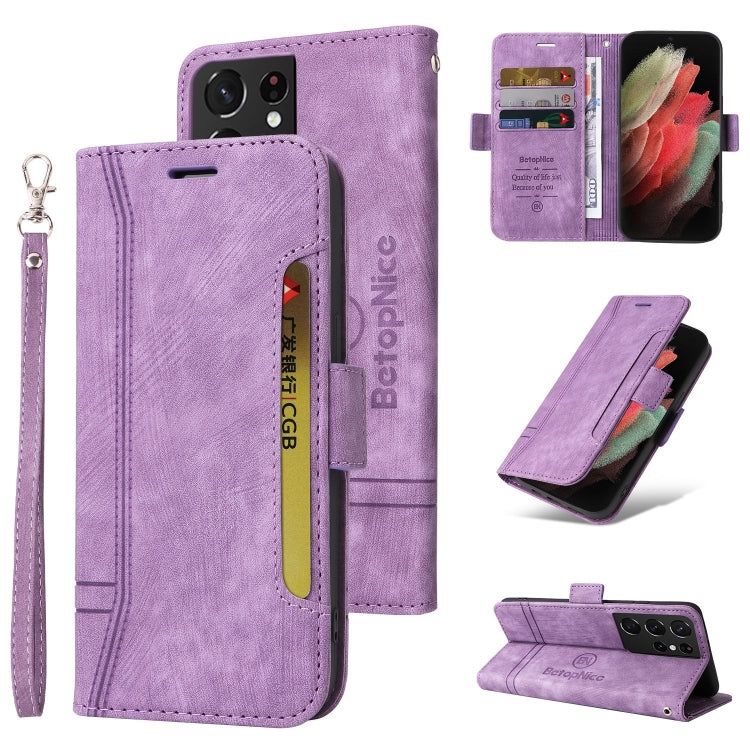 BETOPNICE Custodia per telefono in pelle con fibbia a doppio lato, For Samsung Galaxy S21 Ultra 5G, For Samsung Galaxy S22 5G, For Samsung Galaxy S22+ 5G, For Samsung Galaxy S22 Ultra 5G