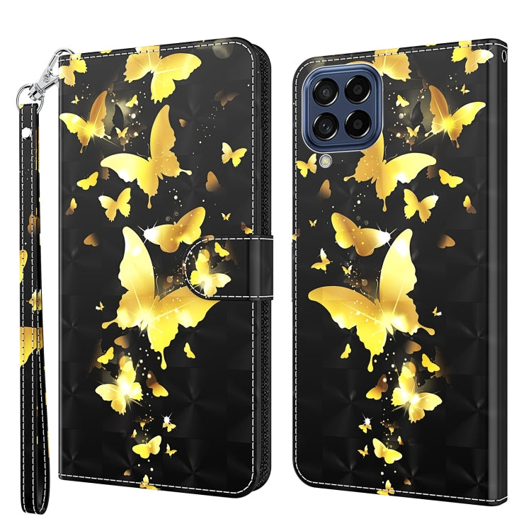 Modello di pittura 3D TPU + custodia per telefono in pelle PU, For Samsung Galaxy M33, For Samsung Galaxy M53