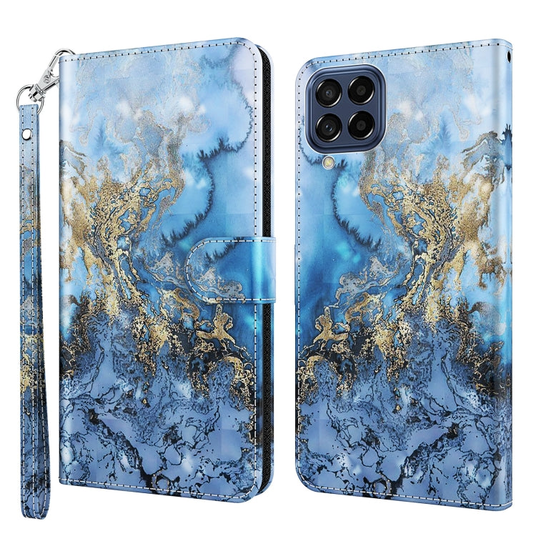 Modello di pittura 3D TPU + custodia per telefono in pelle PU, For Samsung Galaxy M33, For Samsung Galaxy M53