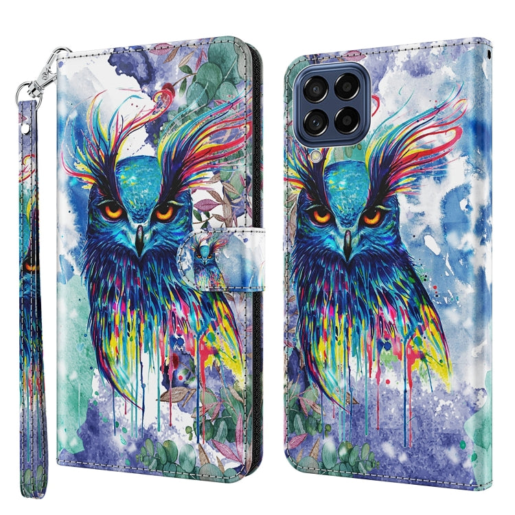 Modello di pittura 3D TPU + custodia per telefono in pelle PU, For Samsung Galaxy M33, For Samsung Galaxy M53